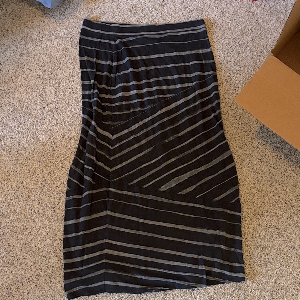 Express Black and Gray Asymmetrical Skirt